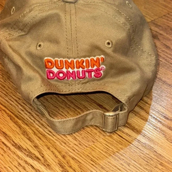dunkin’ donuts DD logo coffee ball cap hat khaki color adjustable baseball cap - Picture 4 of 10